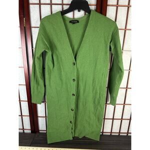 Ann Taylor green longline cardigan sweater Women's XS Wool Blend